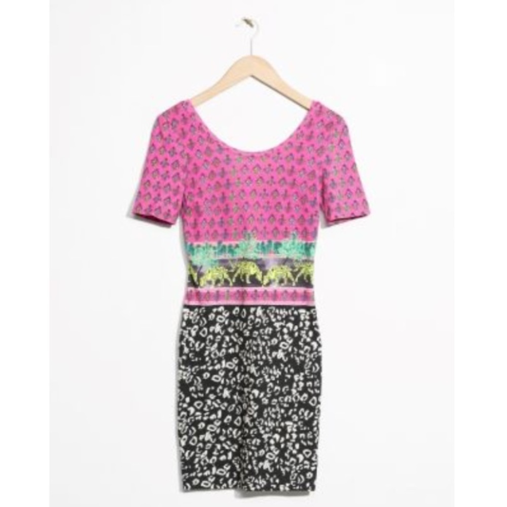 NWT & Other Stories Jaguar Print Scoop Back Dress